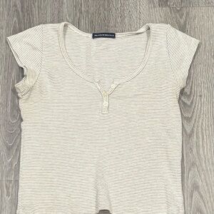 Brandy Melville Beige Striped Tee